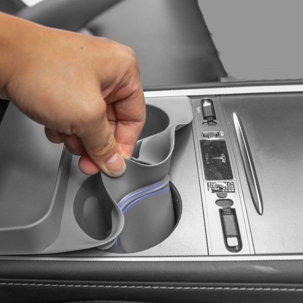 Kopholdere til Tesla Model Y/3, Center Console Insert Tray Organizer Grå