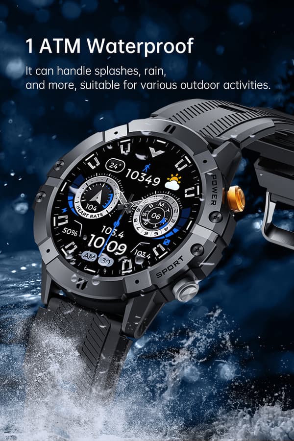 Smartwatch med puls-, blodtryks- og iltmåler Black Black