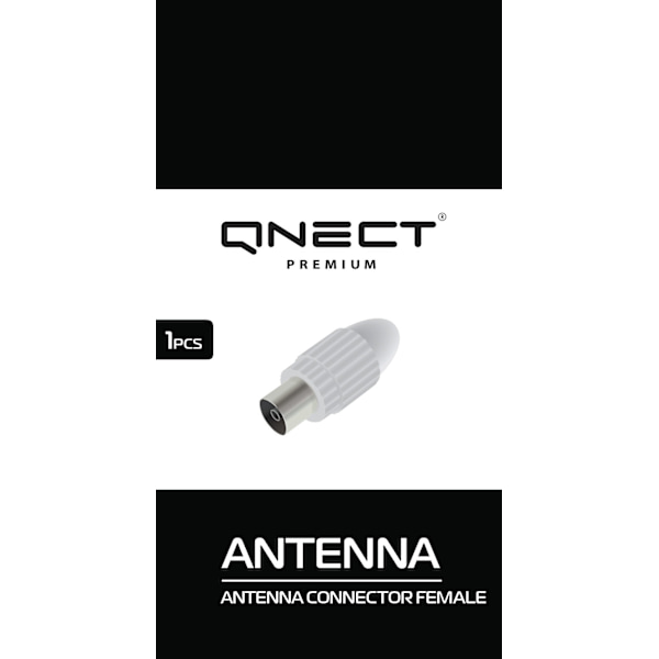 Antenna plug female straight, 10.5mm, White