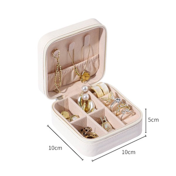 Mini smyckeskrin - Elegant PU-läder Vit