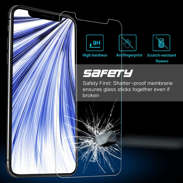 Skærmbeskytter iPhone XR Hærdet glas Gennemsigtig 2-pak