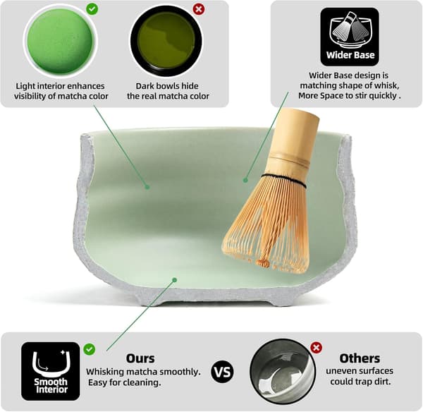 Matcha-vispiläsetti CT Seven Piece - Valkoinen keramiikka ja bambu