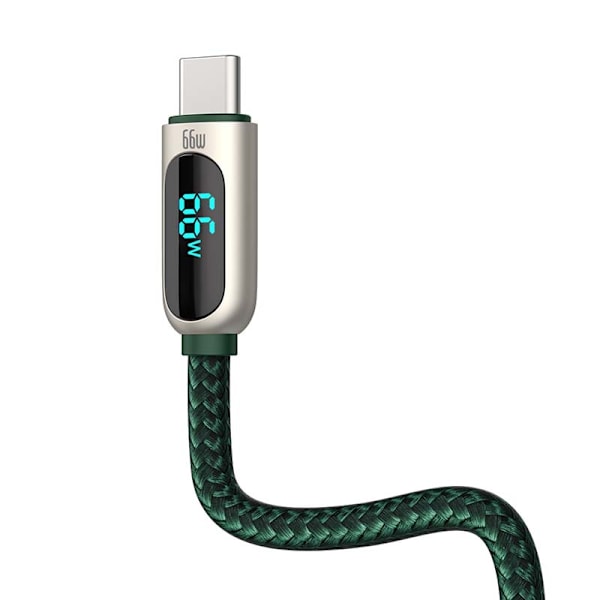 Baseus Displaykabel USB till Type-C, 66W, 1m (grön)