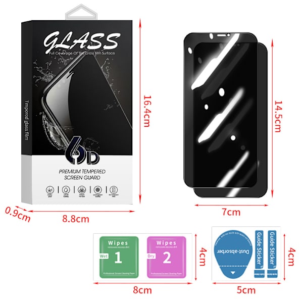 Sekretessskärmskydd för iPhone (2-pack) iPhone15 Pro
