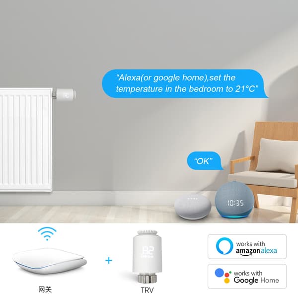 Smart Radiator Termostat Ventil TRV06 - Zigbee, Hvid