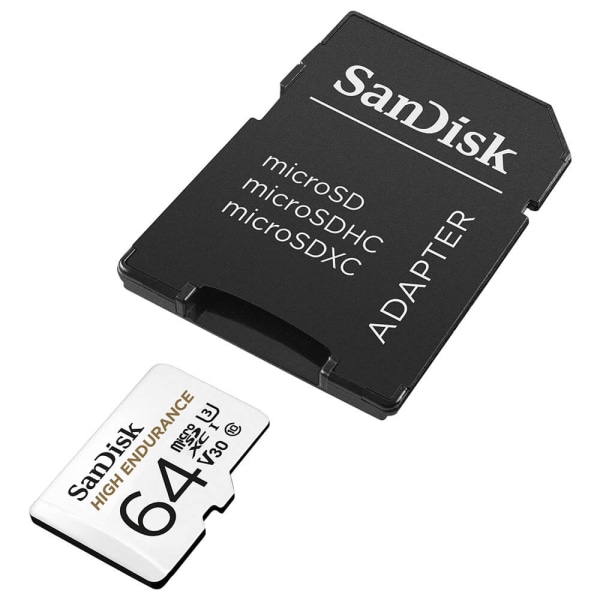 SANDISK Minneskort MicroSDXC 64GB High Endurance med adap