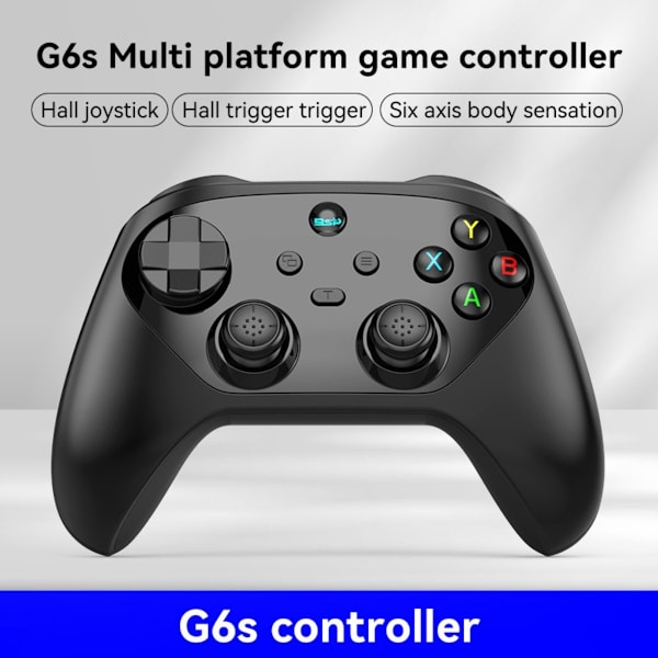 G6S Switch Bluetooth 5.3 Handkontroll med Hall Joystick - Multi-Plattformsstöd, kompatibelt med Android, iOS, PC och Nintendo Switch Black Black