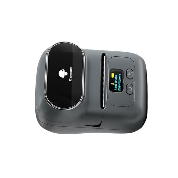 Bärbar Bluetooth-termisk etikettskrivare för streckkoder, pris- och smyckesetiketter - 203dpi, 20-50mm, 1200mAh, kompatibel med iOS Android Windows Ma Grey