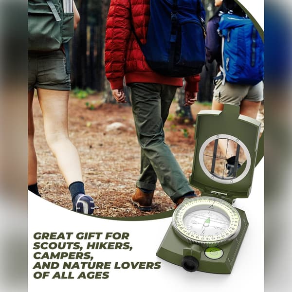 Højpræcist metalkompas med optisk målsigte til camping, vandreture og udendørs navigation Camouflage Camouflage
