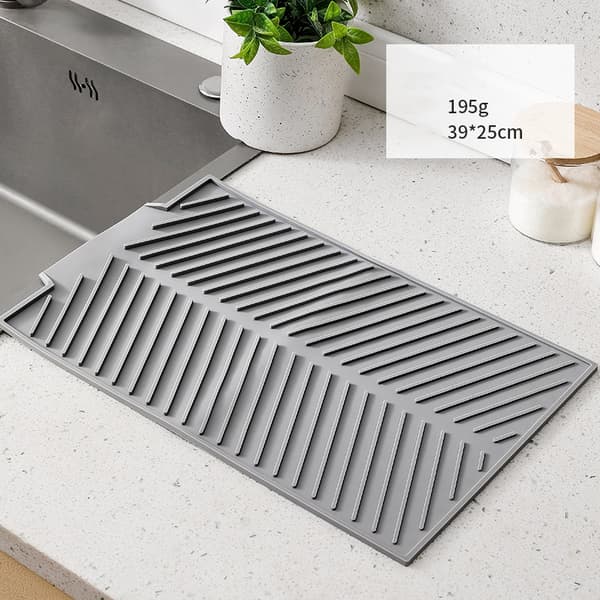 Silikonavtorkningsmatta för köksbänken Grey Grey