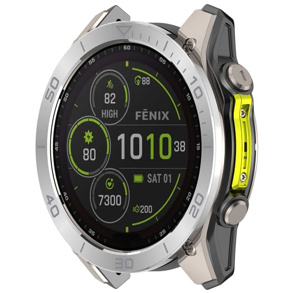 Premium Sølv Bezel til Garmin Tactix 8 51mm Solar Edition
