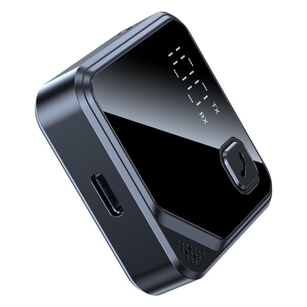 Bluetooth-lydadapter JS13 til trådløs sender til TV, bil og pc – Bluetooth 5.3, 10m rækkevidde, 3.5mm indgang, 300mAh batteri, handsfree stereo