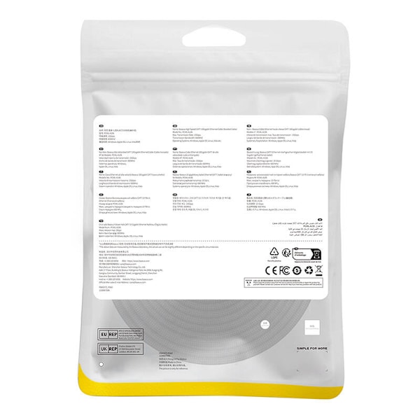 Flettet netværkskabel kat. 7 Baseus Ethernet RJ45, 10 Gbps, 25 m (sort)