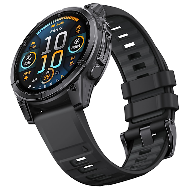 Garmin Fenix 8 Quick Release Strap Svarta + grå prickar 47 mm