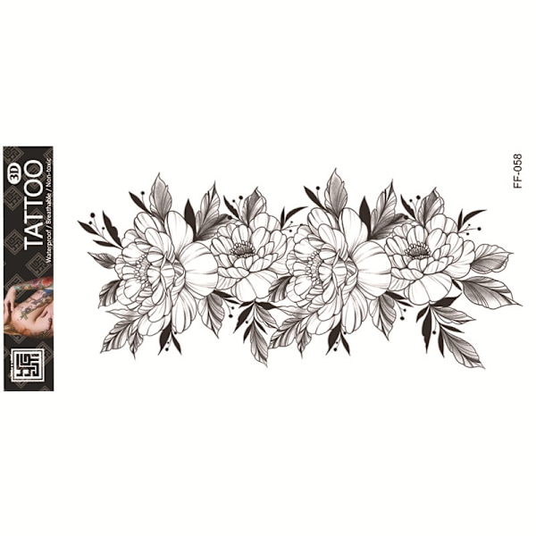 Vattentät Tillfällig Tatuering - Blommig Design Model 5