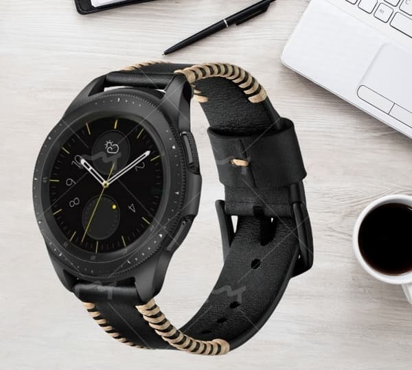 Premium Läderrem för Galaxy Watch3 (45/46mm) - 22mm