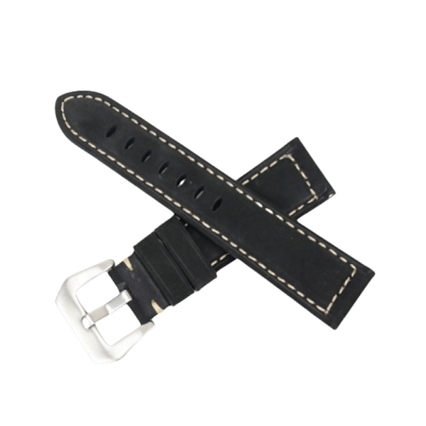 Klockarmband i äkta läder för Panerai Svart 22 mm