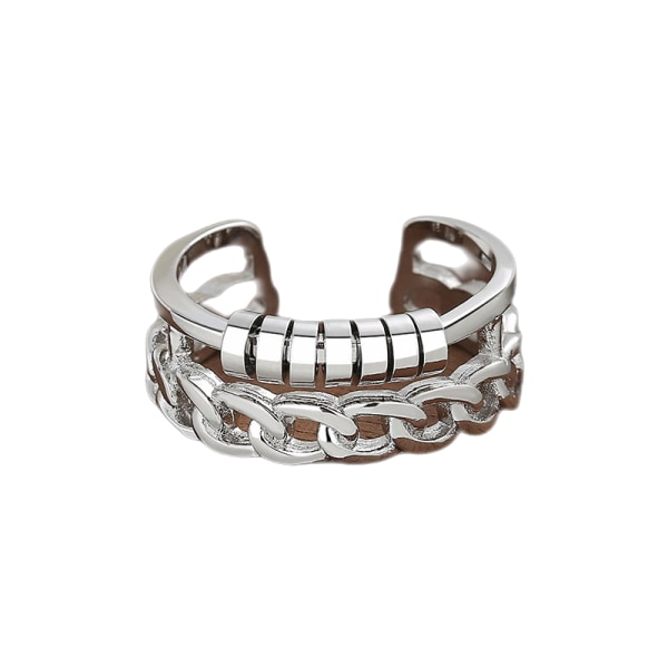 Justerbar Anti-stress ring med drejelige ringe Silver