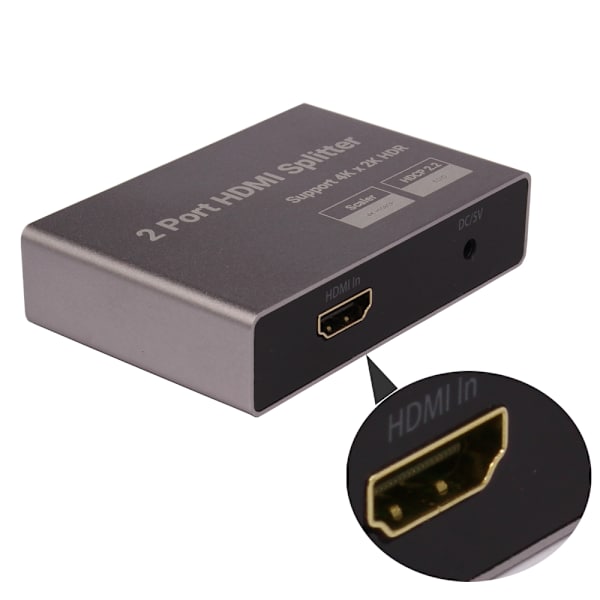 YZ-B022-23 Kompakt HDMI-delare i aluminium