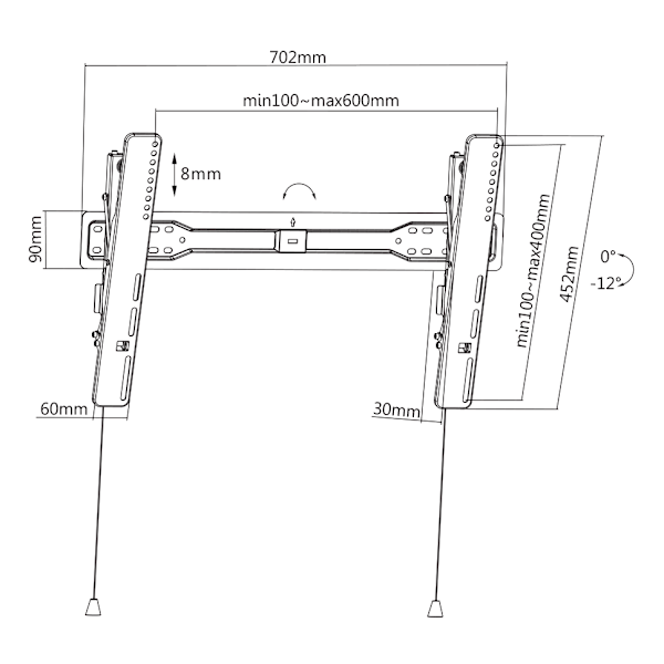 Office, tilt ultra-slim wall, 37"-70", 35kg
