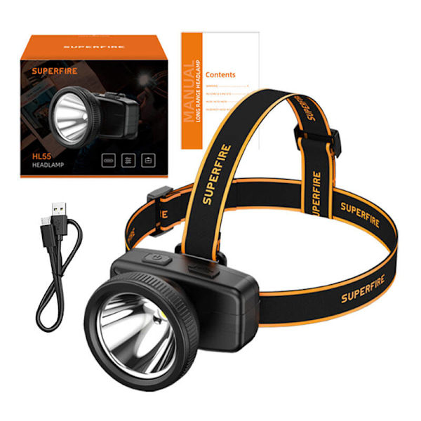 Strålkastare Superfire HL55, 150lm, USB-C