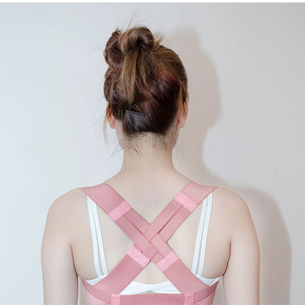 Pink Anti-Slouch Posture Corrector Back Brace L