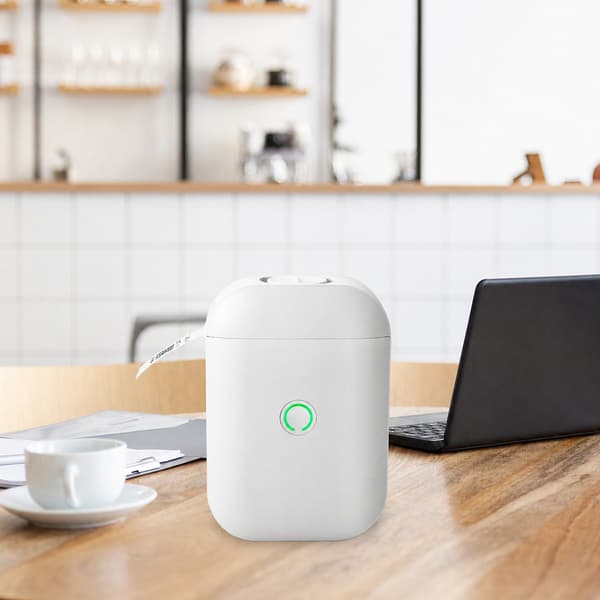 Bærbar Bluetooth-etiketprinter, 15 mm termisk udskrivning til Apple iOS og Android White White
