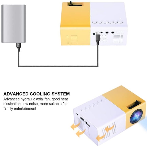 INF Portabel projektor i fickformat Vit/Gul