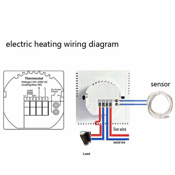 Zigbee Smart Termostat för Elektrisk Golvvärme med Extern Sensor, Tuya kompatibel White White