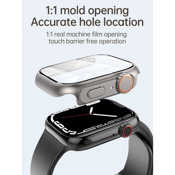 Klockfodral med skärmskydd Silver  Apple Watch S8 / Ultra 7 / Ul Silver
