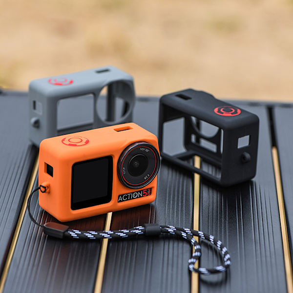 DJI Action 5 Pro Silikonfodral - Stötsäkert, dammtätt skydd Orange