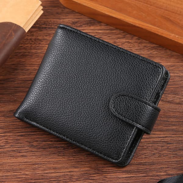 Mænds PU-pung - slankt og rummeligt design Black Black