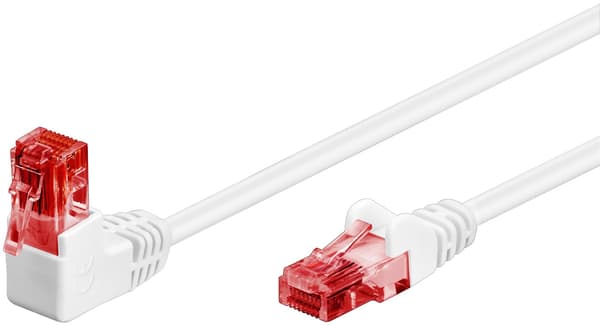 CAT 6 patchable 1x 90° kulmassa, U/UTP, valkoinen