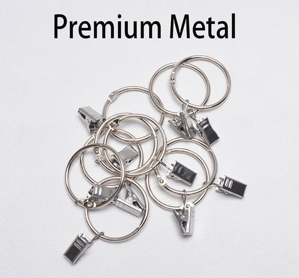 Metal Gardinringe med Clips Sølv 32 mm 20 Stk