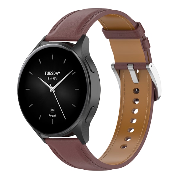 Xiaomi Watch S4 Premium läderrem Mörkbrun 20 mm