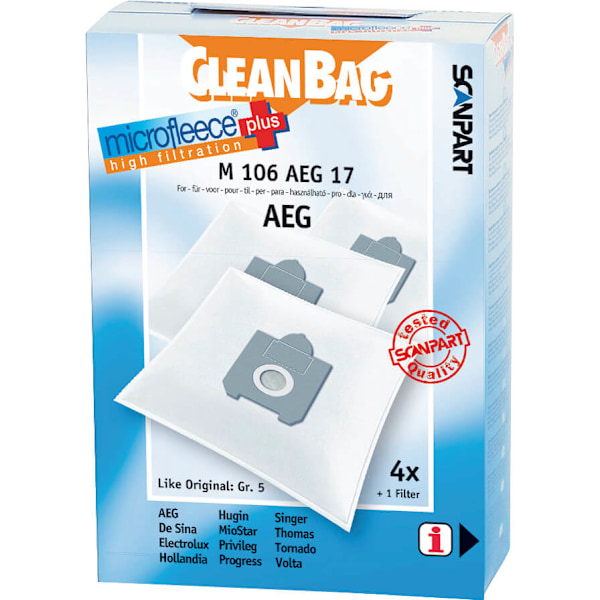 Microfleece+ Pölypussi AEG Gr.5 4+1