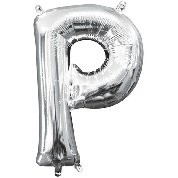 Bokstavsballong 53 cm, bokstav P - silver
