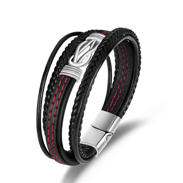 Flätat läderarmband