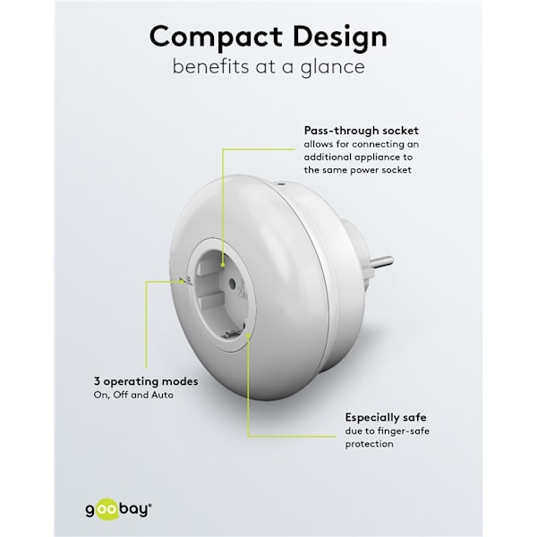 LED-natlampe til stikkontakt