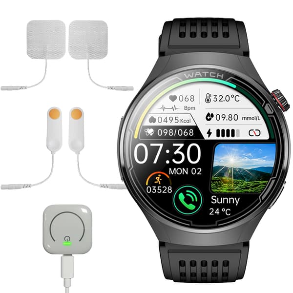 Smartwatch med søvnhjælp og massage Black Black