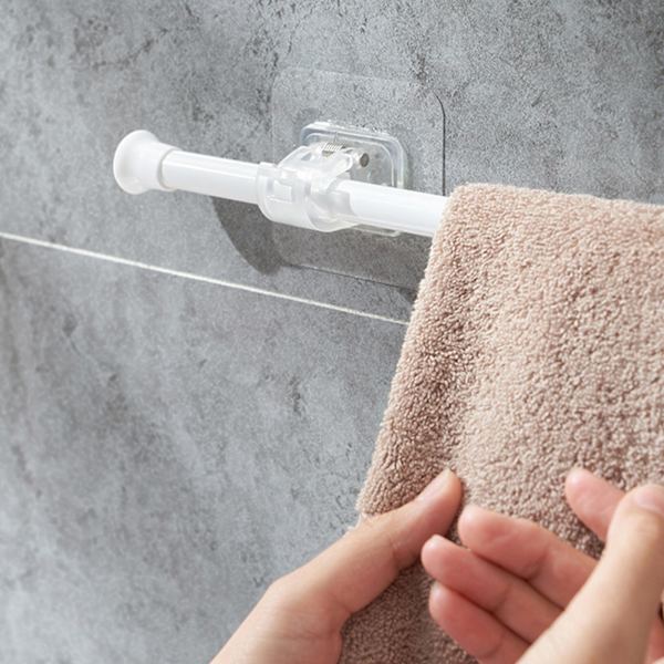 INF Självhäftande hållare för gardinstång 2-pack Transparent