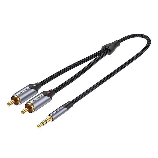 Kaapeli Audio 2xRCA - 3,5 mm Tuuletus BCNBD 0,5 m (harmaa)
