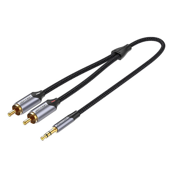 Kabelljud 2xRCA till 3,5 mm Ventilation BCNBD 0,5 m (grå)