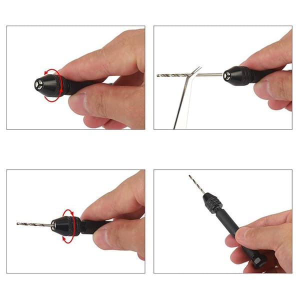 Manuelt værktøjssæt med Micro spiralbor Black Black
