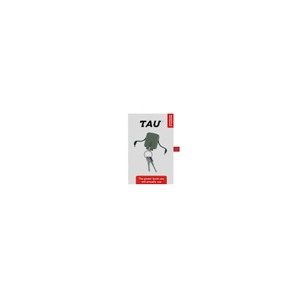TAU powerbank, 1400mAh, C/Lightning/Micro USB, grön