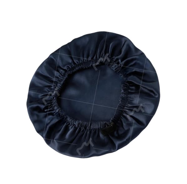 Dobbeltlags sovehætte i 100% silke til kvinder DarkBlue DarkBlue