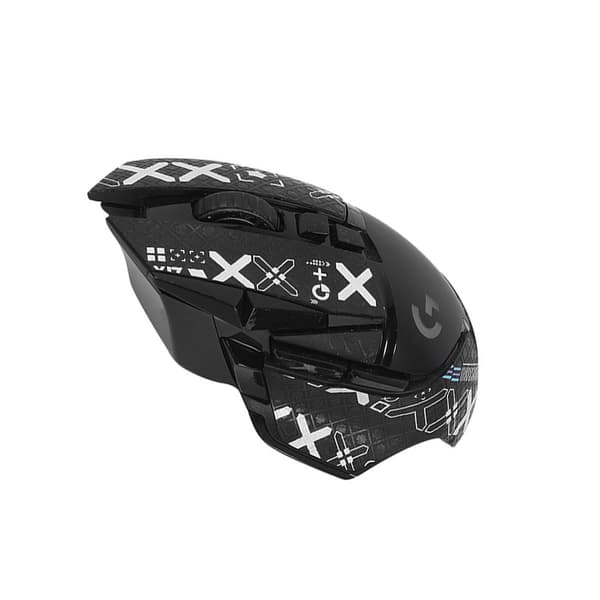 Forbedrede Grip Mouse Stickers til Logitech G502 - Sort Print