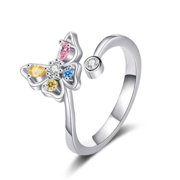 Justerbar Butterfly Diamond Open Ring Typ 1