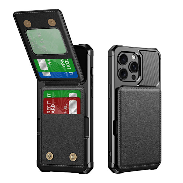 Elegant sort tegnebogsetui til iPhone 16 iPhone 16 Plus
