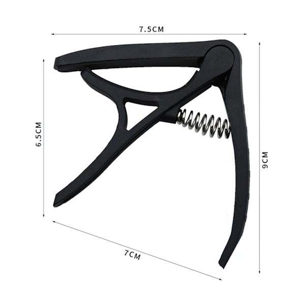 Guitar Capo i zinklegering til akustiske guitarer Sort